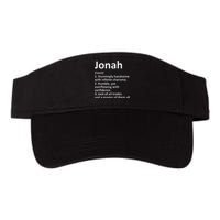 Jonah Definition Personalized Name Funny Birthday Gift Idea Valucap Bio-Washed Visor