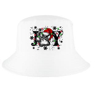 Joy Dog Paw Print Merry Christmas Dog Lover Gift Cool Comfort Performance Bucket Hat