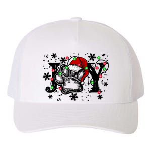 Joy Dog Paw Print Merry Christmas Dog Lover Gift Yupoong Adult 5-Panel Trucker Hat