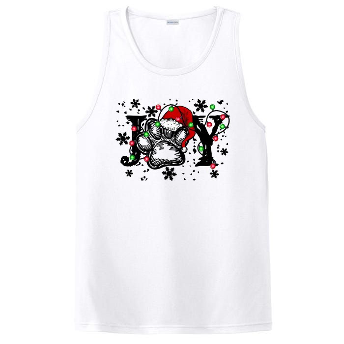 Joy Dog Paw Print Merry Christmas Dog Lover Gift PosiCharge Competitor Tank