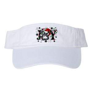 Joy Dog Paw Print Merry Christmas Dog Lover Gift Valucap Bio-Washed Visor