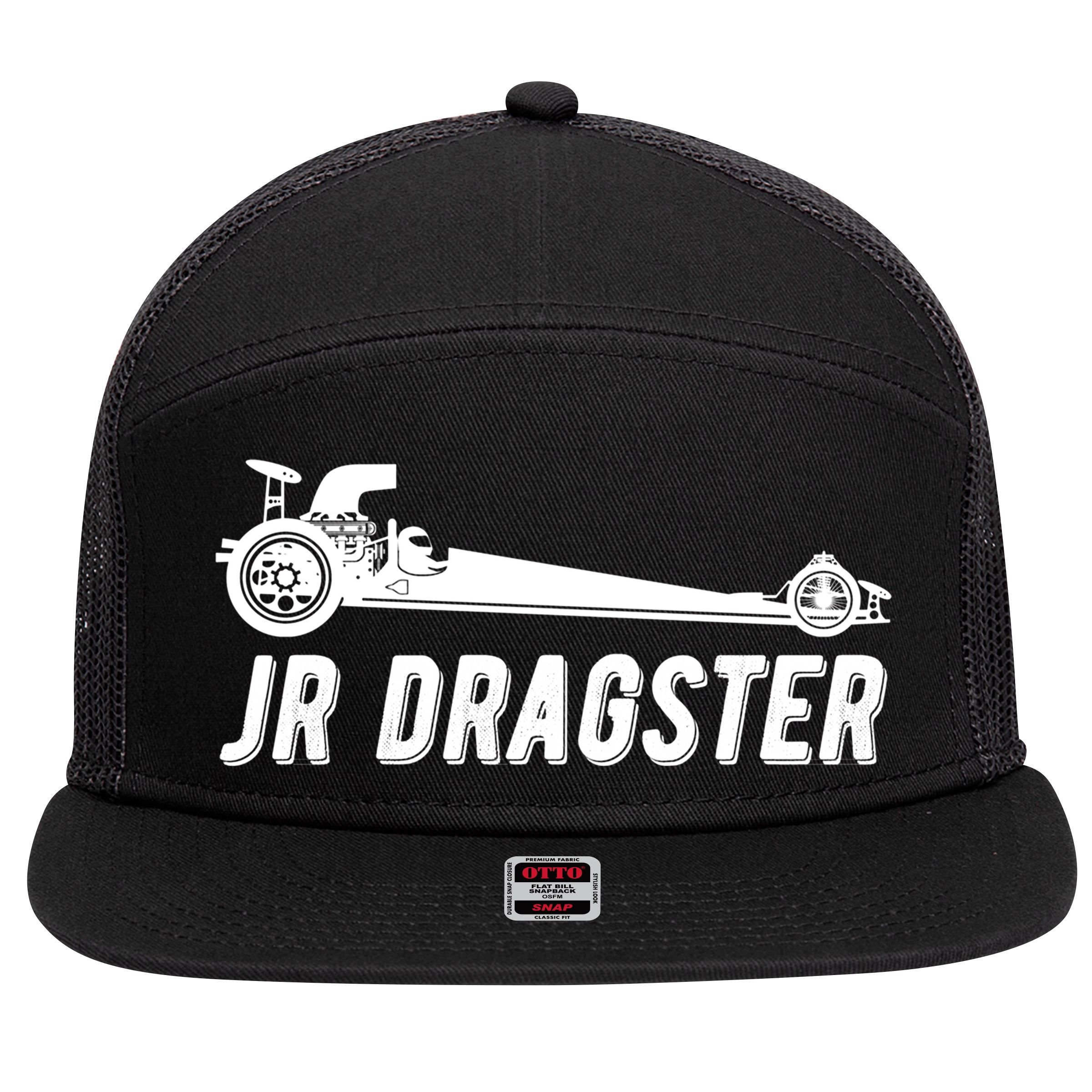 Jr Dragster Racing Car Driving Racer Drag Racing Gift 7 Panel Mesh Trucker Snapback Hat