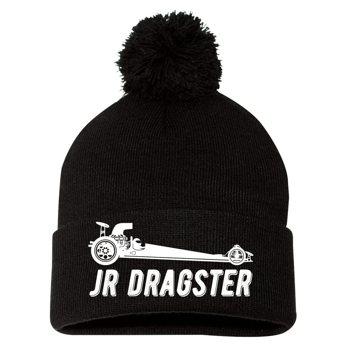 Jr Dragster Racing Car Driving Racer Drag Racing Gift Pom Pom 12in Knit Beanie