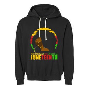 Juneteenth Design Remembering My Ancestors Black Freedom Garment-Dyed Fleece Hoodie