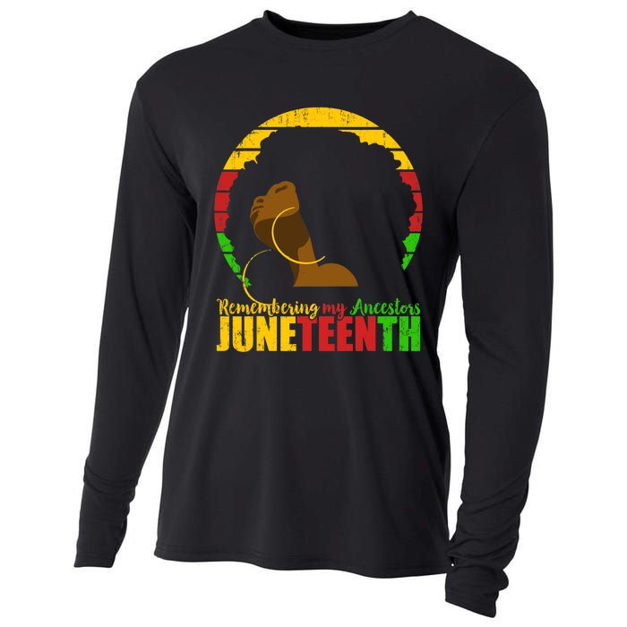 Juneteenth Design Remembering My Ancestors Black Freedom Cooling Performance Long Sleeve Crew