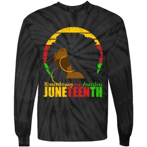 Juneteenth Design Remembering My Ancestors Black Freedom Tie-Dye Long Sleeve Shirt