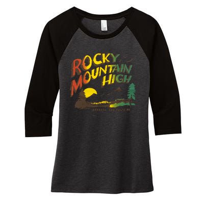 John Denver Rocky Mountain High Women's Tri-Blend 3/4-Sleeve Raglan Shirt