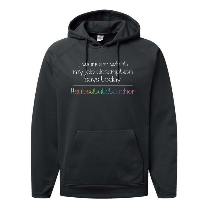 Job Description Substitute Teacher Performance Fleece Hoodie