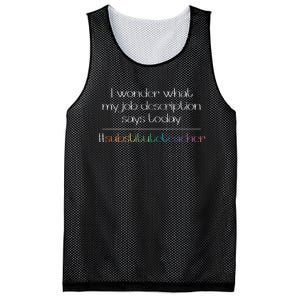 Job Description Substitute Teacher Mesh Reversible Basketball Jersey Tank