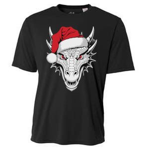 Joyful Dragon Santa On Dragon Christmas Cooling Performance Crew T-Shirt