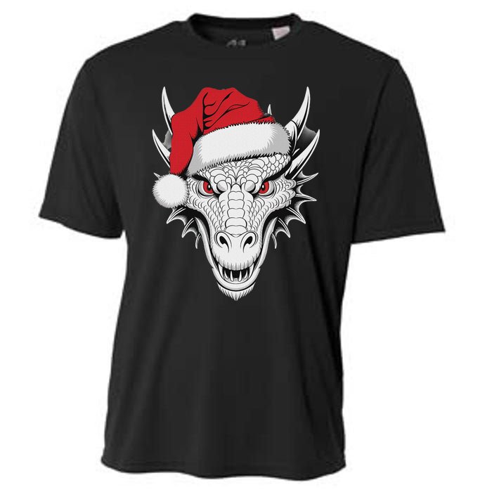 Joyful Dragon Santa On Dragon Christmas Cooling Performance Crew T-Shirt