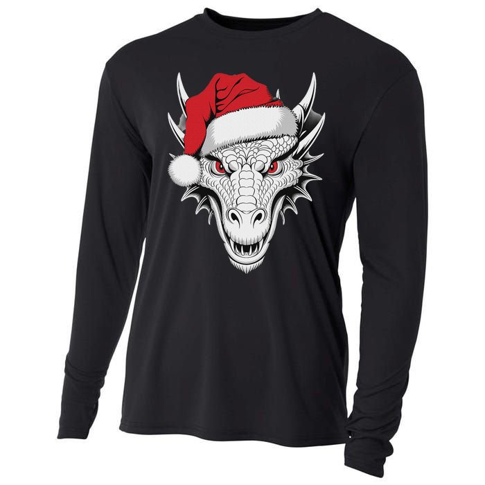 Joyful Dragon Santa On Dragon Christmas Cooling Performance Long Sleeve Crew