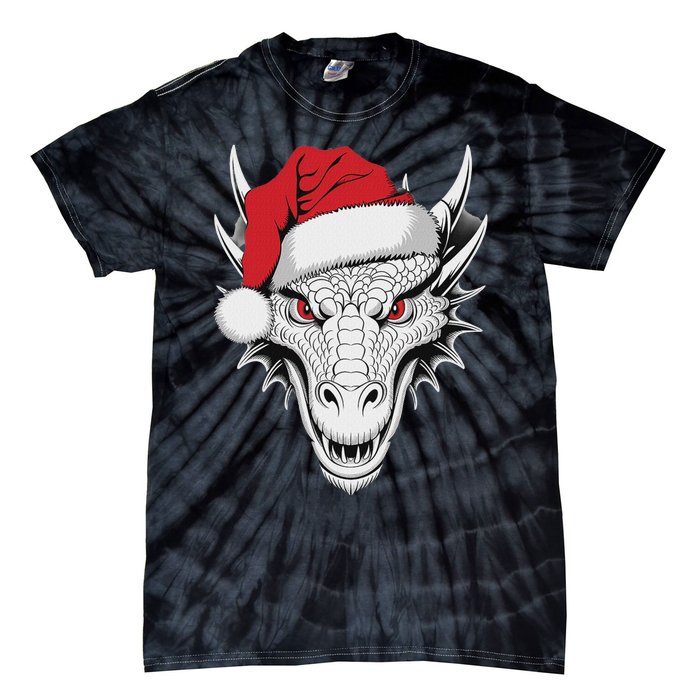 Joyful Dragon Santa On Dragon Christmas Tie-Dye T-Shirt