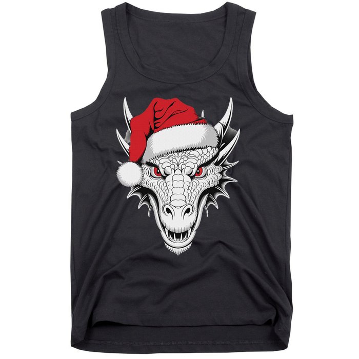 Joyful Dragon Santa On Dragon Christmas Tank Top