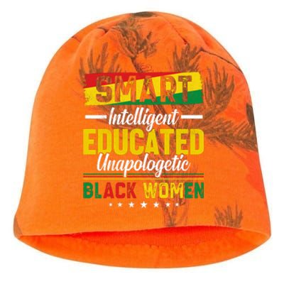 Juneteenth Day Smart Intelligent Educated Unapologetic Black Women Gift Free Ish Kati - Camo Knit Beanie