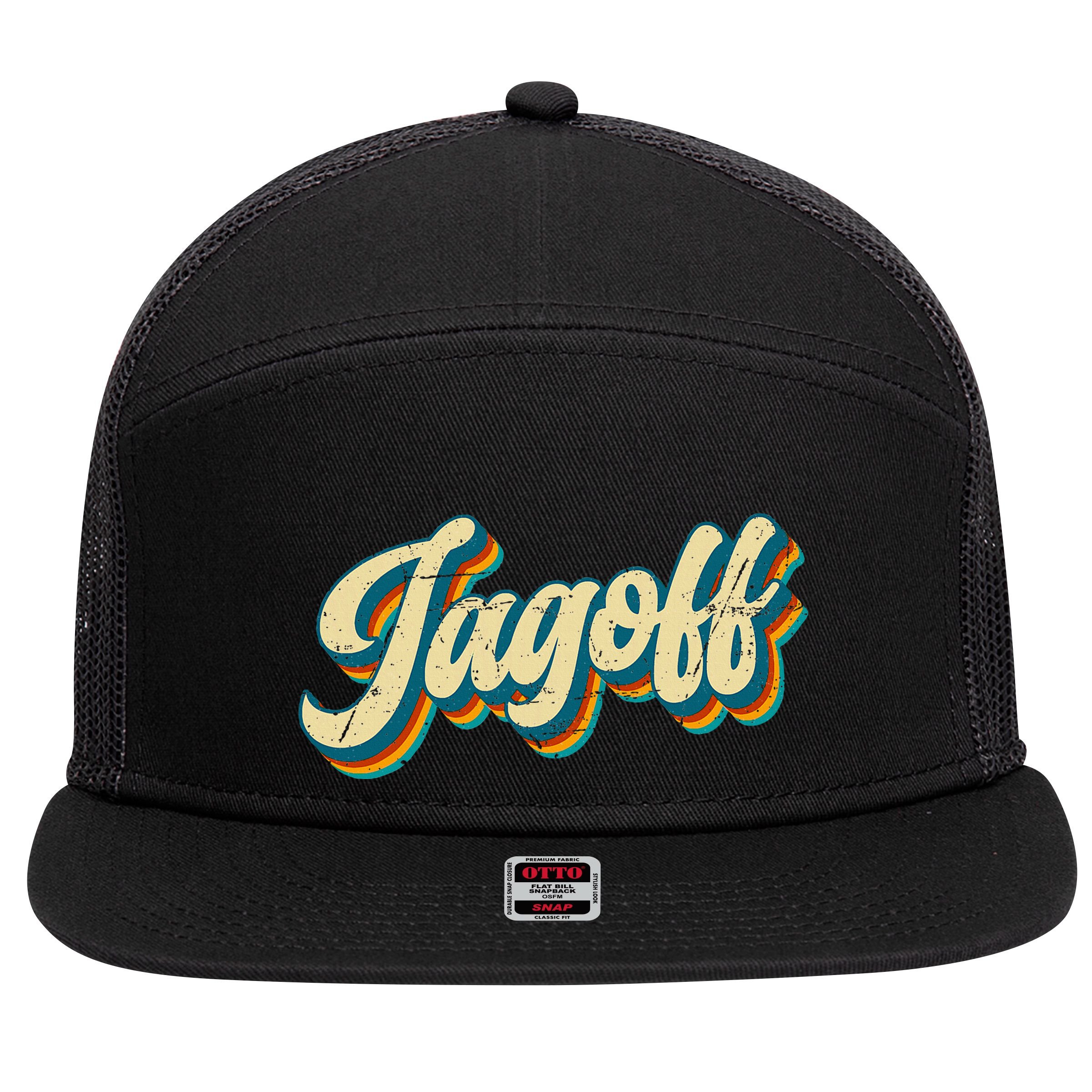 Jagoff Design Slang Pittsburgh Pennsylvania Yinzer 7 Panel Mesh Trucker Snapback Hat