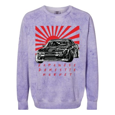 JDM Drift Sunburst Gift Colorblast Crewneck Sweatshirt