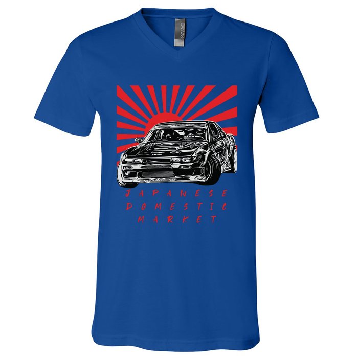 JDM Drift Sunburst Gift V-Neck T-Shirt