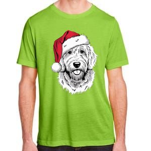 Joyful Doodle Santa Dog On Golden Doodle Christmas Adult ChromaSoft Performance T-Shirt