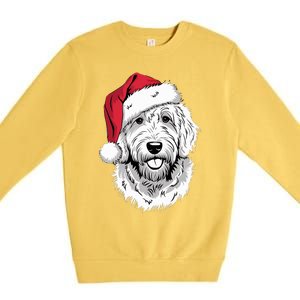 Joyful Doodle Santa Dog On Golden Doodle Christmas Premium Crewneck Sweatshirt