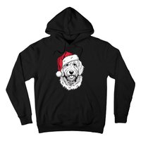 Joyful Doodle Santa Dog On Golden Doodle Christmas Hoodie