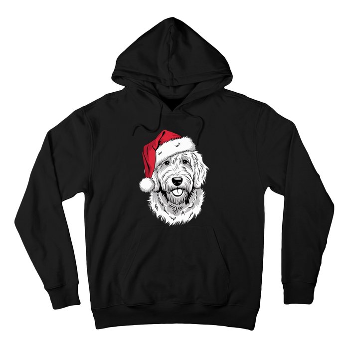 Joyful Doodle Santa Dog On Golden Doodle Christmas Hoodie