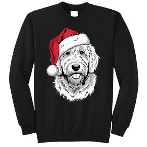 Joyful Doodle Santa Dog On Golden Doodle Christmas Sweatshirt