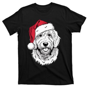 Joyful Doodle Santa Dog On Golden Doodle Christmas T-Shirt