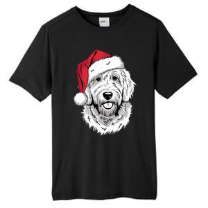 Joyful Doodle Santa Dog On Golden Doodle Christmas Tall Fusion ChromaSoft Performance T-Shirt