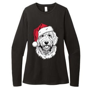 Joyful Doodle Santa Dog On Golden Doodle Christmas Womens CVC Long Sleeve Shirt