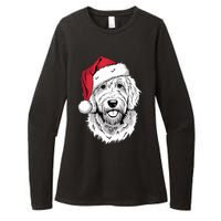 Joyful Doodle Santa Dog On Golden Doodle Christmas Womens CVC Long Sleeve Shirt