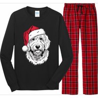 Joyful Doodle Santa Dog On Golden Doodle Christmas Long Sleeve Pajama Set