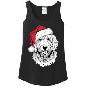 Joyful Doodle Santa Dog On Golden Doodle Christmas Ladies Essential Tank