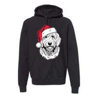 Joyful Doodle Santa Dog On Golden Doodle Christmas Premium Hoodie