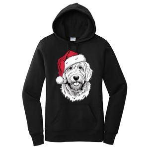 Joyful Doodle Santa Dog On Golden Doodle Christmas Women's Pullover Hoodie