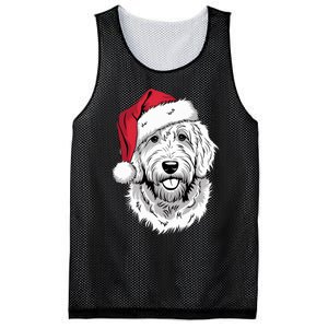 Joyful Doodle Santa Dog On Golden Doodle Christmas Mesh Reversible Basketball Jersey Tank