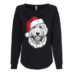 Joyful Doodle Santa Dog On Golden Doodle Christmas Womens California Wash Sweatshirt