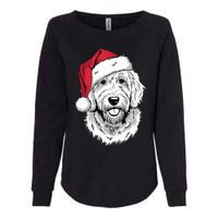 Joyful Doodle Santa Dog On Golden Doodle Christmas Womens California Wash Sweatshirt