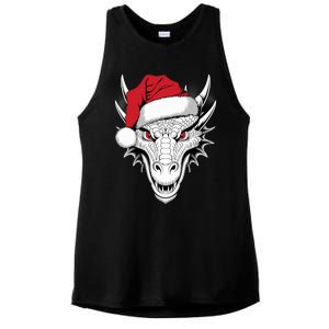 Joyful Dragon Santa On Dragon Christmas Ladies PosiCharge Tri-Blend Wicking Tank