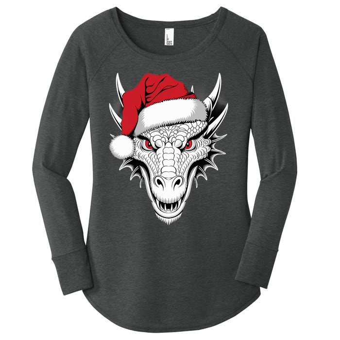 Joyful Dragon Santa On Dragon Christmas Women's Perfect Tri Tunic Long Sleeve Shirt