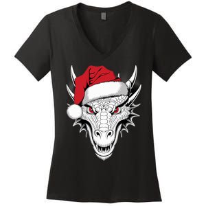 Joyful Dragon Santa On Dragon Christmas Women's V-Neck T-Shirt