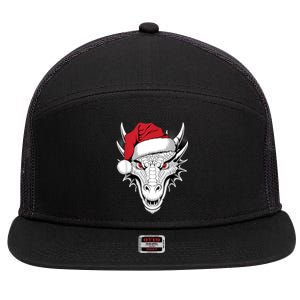 Joyful Dragon Santa On Dragon Christmas 7 Panel Mesh Trucker Snapback Hat