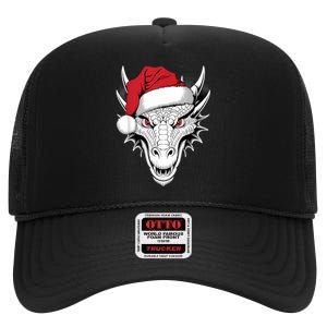 Joyful Dragon Santa On Dragon Christmas High Crown Mesh Back Trucker Hat