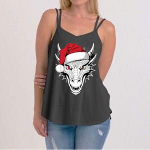 Joyful Dragon Santa On Dragon Christmas Women's Strappy Tank