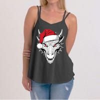 Joyful Dragon Santa On Dragon Christmas Women's Strappy Tank