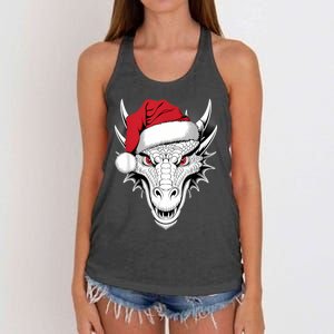 Joyful Dragon Santa On Dragon Christmas Women's Knotted Racerback Tank