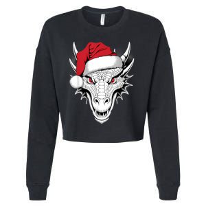 Joyful Dragon Santa On Dragon Christmas Cropped Pullover Crew