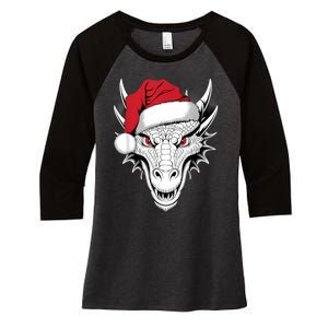 Joyful Dragon Santa On Dragon Christmas Women's Tri-Blend 3/4-Sleeve Raglan Shirt