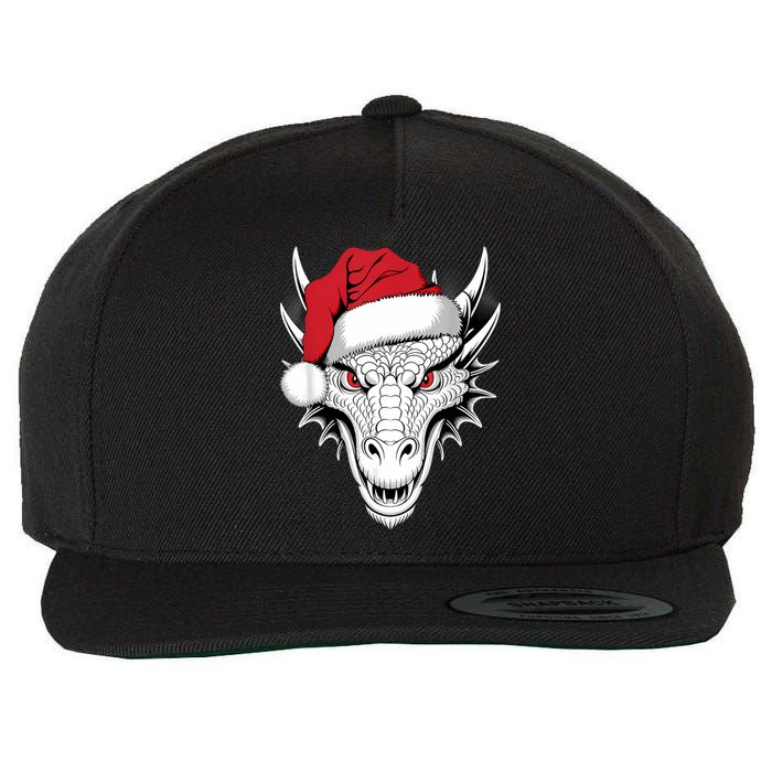 Joyful Dragon Santa On Dragon Christmas Wool Snapback Cap