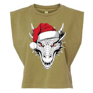 Joyful Dragon Santa On Dragon Christmas Garment-Dyed Women's Muscle Tee